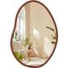 Miroir Mural, Design Asymétrique, Cadre En Bois, Bois Brun, 56x82cm(22x33in)
