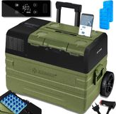 KESSER® Compressor Koelbox Elektrische Frigobox, met APP-bediening USB-aansluiting 12/24 V 230V, +Telescopische stangwielen tot -20 °C - 42L, 52L, Koelbox voor auto, vrachtwagen, boot, camper, camping - 42 Liter Kaki