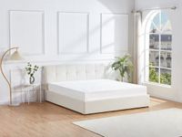 Vente-unique Bed met opbergruimte stof wit 180 x 200 cm