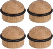 AMIG Deurstopper/deurbuffer - 4x - D35mm - Mahonie bruin - Hout