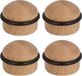 AMIG Deurstopper/deurbuffer - 4x - D35mm - Mahonie bruin - Hout