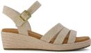 TOMS Julia Sandalen Dames Goudkleurig Textiel Sleehak Lente/Zomer 2026