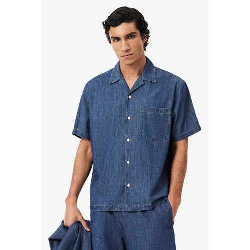 Lacoste denim relaxed casual overhemd blauw
