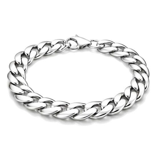 LGT JWLS Stalen heren armband Gourmet schakel Zilverkleurig 9mm-23cm