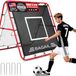 Rebounder filet de football filet de rebond - Double face - 120 x 120 cm - Poteaux en acier - Réglable