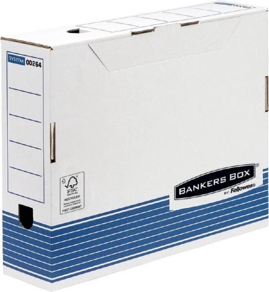Bankers Box Archiefdozen System A4 - 80 mm - Wit/Blauw - 10 stuks