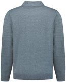 No Excess Gemêleerde polo trui Dusty Blue XL