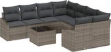 vidaXL Ensemble de canapé, 9 pièces, gris, polyrotin
