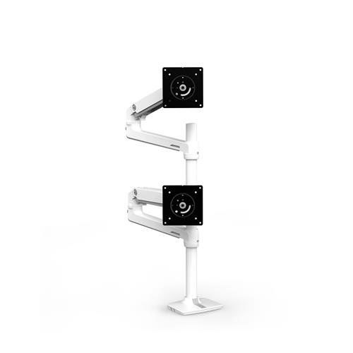 Ergotron LX Series LX Dual Stacking Arm - White - Desk Mount - Up to 40"