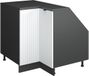 Vicco Rion Kast voor schuine wand Hoekkast – 75.6 x 81.6 cm met 1 deur, kastromp 60 cm diepte Witte golf
