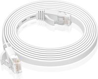 VERCO 10 meter CAT 6 netwerkkabel, patchkabel, platte kabel, RJ45, PC LAN kabel, Ethernet, plat, wit