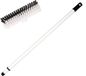 Buemag Brosse de récurage en plastique/nettoyeur noir/blanc avec manche télescopique en métal blanc 130 cm