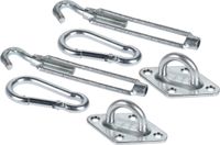 Accessoires pour voile d'ombrage - 12 pièces - acier galvanisé - kit de fixation pour voile d'ombrage