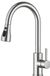 PromoHome Robinet de cuisine avec bec extensible, mitigeur haute pression pivotant à 360°, 2 types de jet, haut arc, Inox