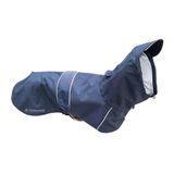 Croci Hiking City Verstelbare regenjas voor honden, ademende, reflecterende en winddichte hondenjas voor grote en kleine honden, blauw, M, 55 cm
