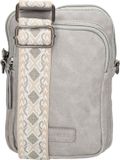 Beagles Malaga Crossbody Sacoche de téléphone - Bandoulière tendance - Similicuir premium - Gris clair