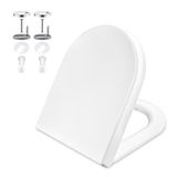 GRIFEMA G951 Toiletbril, Standaard Toiletbril, Soft Close, Quick Release, Ureumformaldehyde, wit, D-type