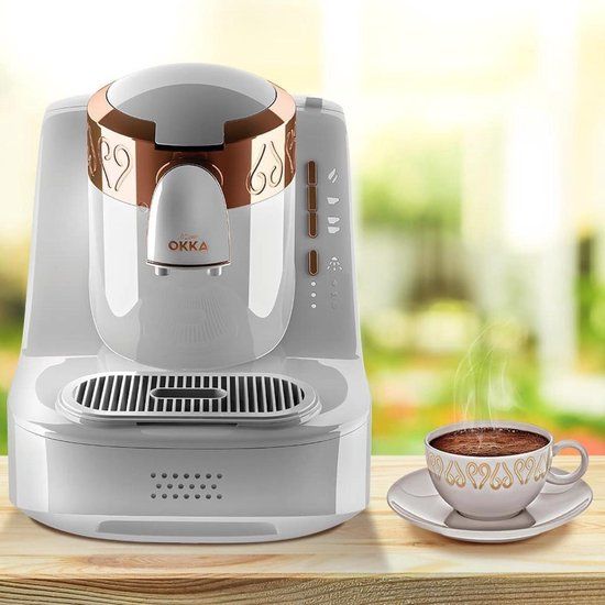 Arzum OKKA OK001 - Turks Koffiezetapparaat - Wit & Goud - 2 kopjes