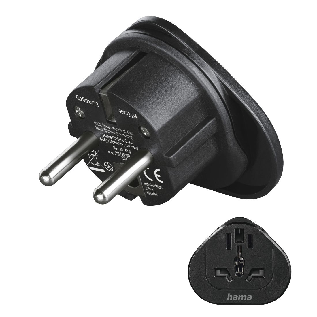 Hama Universele Reisadapter - Type E/F - Zwart