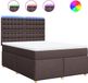 vidaXL Boxspring met matras stof donkerbruin 140x200 cm
