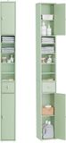 SoBuy Armoire haute - Meuble de rangement avec étagères réglables et tiroir - Colonne de salle de bain - 20x180x20cm, vert clair