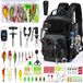 Sac à dos de pêche - 87 pièces - Set d'accessoires de pêche - Avec porte-canne - Camo noir