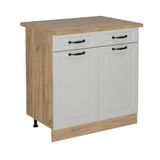 Vicco Armoire de cuisine "R-Line", blanc campagnard, 80 cm | PT chêne