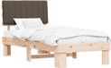 vidaXL Bedframe met Gevoerde Hoofdbord Taupe 90 x 200 cm
