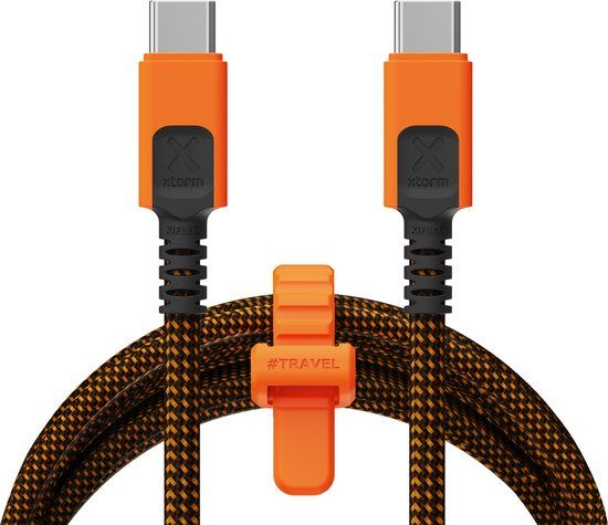 Xtorm Xtreme USB-C naar USB-C PD Ultra 240W Kabel - 1,5 Meter - Zwart/Oranje