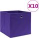 vidaXL Opbergboxen 10 stuks 28x28x28 cm non-woven stof paars