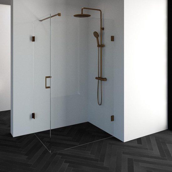 Sanitop Douchecabine Compleet Just Creating 2-Delig Profielloos 120x80 cm Koper