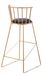 Tabouret de bar avec cadre en fer forgé et assise en cuir