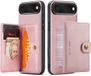 CaseMe JH-01 Hoesje Geschikt voor Apple iPhone Air | Back Cover met Magnetische Kaarthouder | Roze