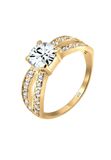Elli Damesring 925 zilver met kristal 58