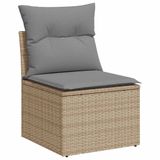VidaXL 8-delige Loungeset met kussens, poly rattan, acacia, beige