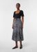 Comma Robe Noir à Pois A-line Manches longues Col carré Coton Taille 40