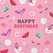 Riethmüller Servetten "Happy Birthday" roze, 33 cm x 33 cm, 16 stuks