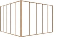 Vente-unique Hoekraam werkplaats in gepoedercoat aluminium - L150 x B150 x H105 cm (B x H) - Licht naturel - BAYVIEW