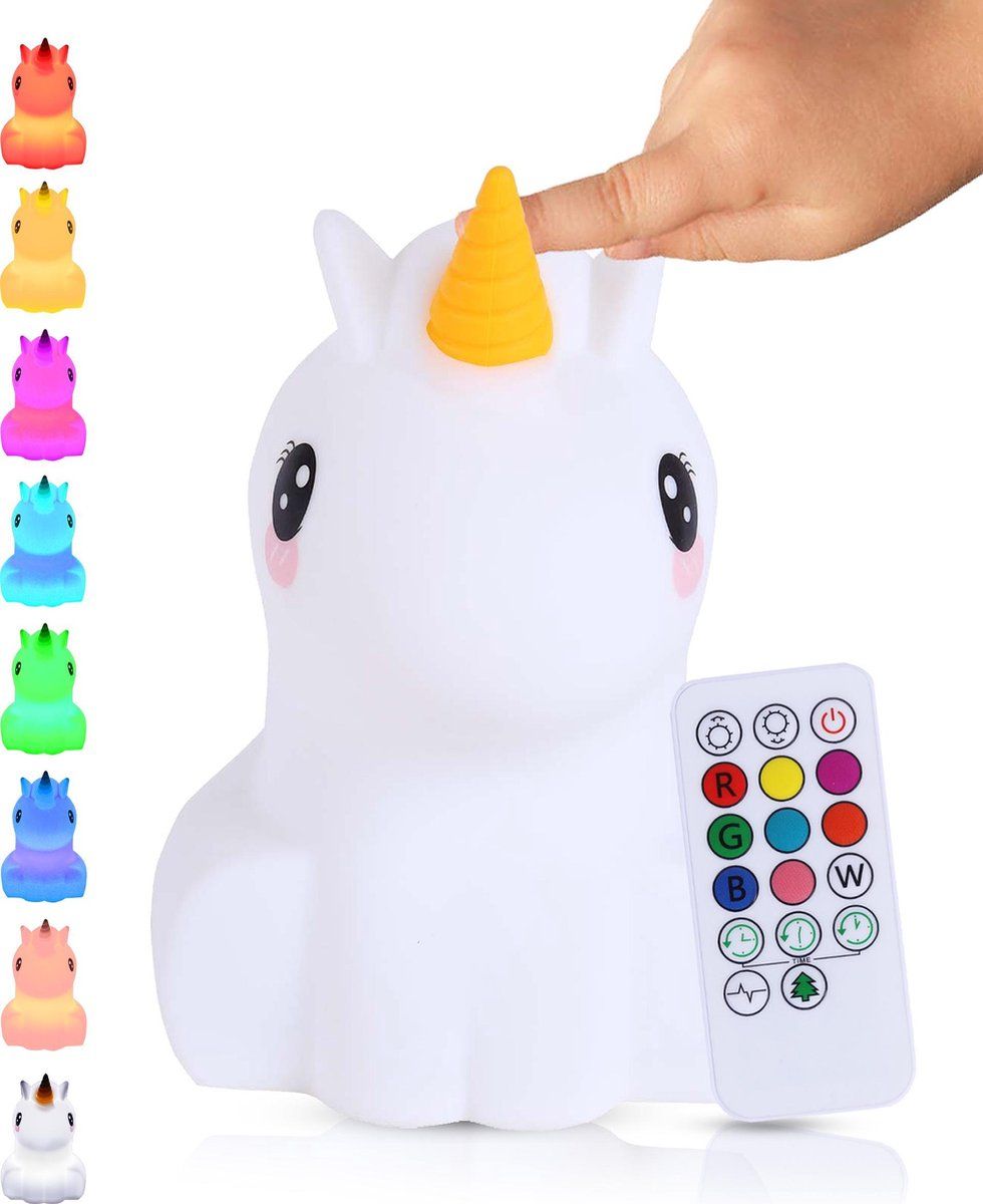 Kadoing Kadoing® Eenhoorn Nachtlamp (L) - LED - Oplaadbaar - Tafellamp - Baby/Kinderen