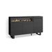 Skraut Home Dressoir, Opbergkast, Buffetkast, Sideboard, 150x87x35cm, 3 Deuren, Elektrische haard, Industrieel design, Moderne stijl, Zwart
