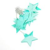 Konstsmide LED decoratieve lichtketting, 10 groene kunststof sterren, 10 warm witte diodes, 3V binnentransformator, transparante kabel - 1437-903