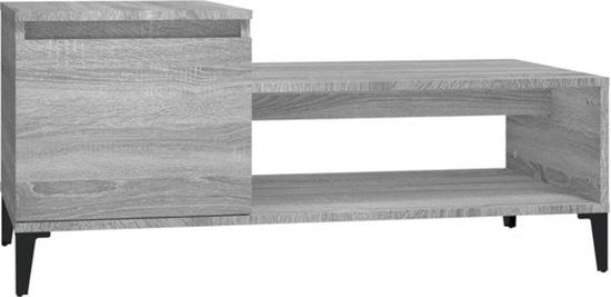 vidaXL Salontafel 100x50x45 cm bewerkt hout grijs sonoma