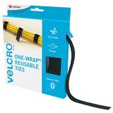 VELCRO Reusable Cable Tie Roll, 10mm x 15m, Black