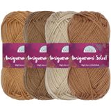 JubileeYarn Amigurumi Select garen, baby acryl, bruine tinten, 4 bollen