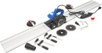 Merkloos Lemato 1400W Steen Inval Handzaagmachine Watergekoeld met Liniaal 3 x 500 mm en 3 Diamantzaagbladen
