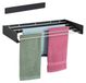 Porte-vêtements mural suspendu - Pliable - Acier - Noir - 80 x 40 cm - Pour intérieur et extérieur