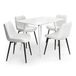 Vicco table à manger "Beaver", Blanc, 110 x 70 cm | avec 4 chaises, beige