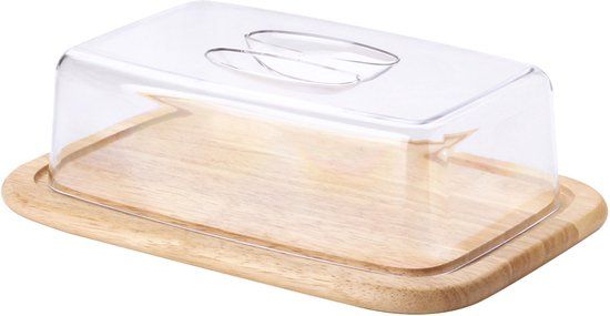 Continenta Kaasplank in Rubberwood met Stolp 30x20x8,5cm
