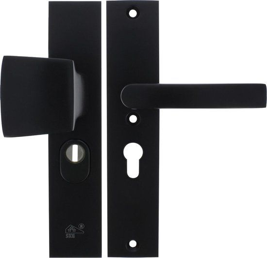 STARX Veiligheidsbeslag - Deurbeslag Zwart - Duwer/Kruk - Langschild - PC55 mm - SKG 3***