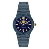 Versace Greca Logo Moonphase VE7G00423 Horloge - Staal - Blauw - Ø 38 mm